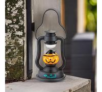 Halloween Lantern Light Up Decorations Spooky Sound & Lights Hanging Decor Skeleton Pumpkin Ghost Lamps (Pumpkin Lantern)