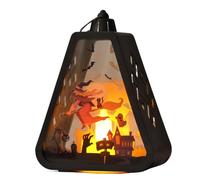 Halloween Lantern Lighting - Patio Lantern with Witches, Pumpkin and Castle - Bright Decorations Suitable for Atmosphere Indoor, Outdoor, Patio, Yard, Garden, Camping