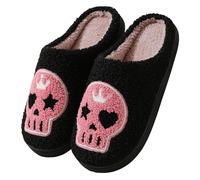 Halloween Lantern Pumpkin Slippers Halloween Housee Slippers Soft Plush Warm Spooky Warm Cloud Cartoon Soft Home Slides for Indoor Outdoor (C-G, 7.5)