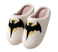 Halloween Lantern Pumpkin Slippers Halloweenn Slip On House Shoes Non-Slip Soft Plush Warm Spooky Warm Cloud Slippers Unisex Cartoon Soft Home Slides (5.5)