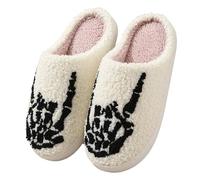 Halloween Lantern Pumpkin Slippers Halloweenn Slip On House Shoes Non-Slip Soft Plush Warm Spooky Warm Cloud Slippers Unisex Cartoon Soft Home Slides (AC-C, 7.5)