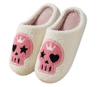 Halloween Lantern Pumpkin Slippers Halloweenn Slip On House Shoes Non-Slip Soft Plush Warm Spooky Warm Cloud Slippers Unisex Cartoon Soft Home Slides (AC-F, 5.5)