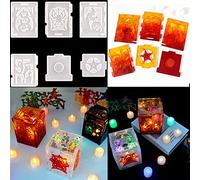 Halloween Lantern Resin Casting Mold Kit, Pumpkin Witch Spider Ghost Pattern Halloween Decoration Epoxy Mould Craft Tool Casting Silicone Mould, Crystal Epoxy and DIY Polymer Clay Crafts Resin Mold