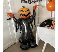 Halloween Large Inflatable Pumpkin Foil Balloon, Pumpkin Head Ghost Scary Balloons Large Orange Black Halloween Party Decors for Kids Adult Birthday Party Gift Outdoor Garden Blow Up 4 FT Pumpkins