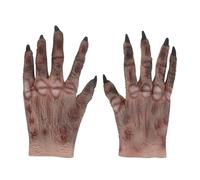 Halloween Latex Werewolf Wolf Paw Gloves Horror Scary Monster Ghost Skeleton Bone Claw Hand Reaper Gloves Devil Zombie Rotted Hands Cosplay Costume Decoration Witch Fancy Dress Party Props for Adults