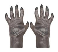 Halloween Latex Werewolf Wolf Paw Gloves Horror Scary Monster Ghost Skeleton Bone Claw Hand Reaper Gloves Devil Zombie Rotted Hands Cosplay Costume Decoration Witch Fancy Dress Party Props for Adults