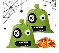 Halloween Leaf Bags, Reusable Garden Rubbish Bag Storage, Party Gifts, Pack of 2, Large Volume Waste Storage for Outdoors, Garden Paths, Entrance Area