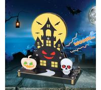 Halloween LED Light DIY Kit, MIOYOOW Haunted Castle Soldering Projects with 3 Lighting Modes and Spooky Sounds, Fun Soldering Practice Kit for School Electronics Learning and Halloween Decorations
