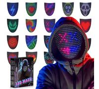 Halloween LED Mask, Induction LED Gesture Mask, 25 Dynamic Graphics 25 Static Graphics, for Masquerade, Cosplay, Luminous Mask for Adults, Men, Women, Halloween, Festival, Party (A)