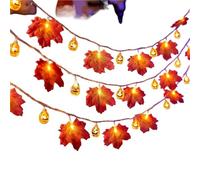 Halloween LED Pumpkin Leaf Lights String, 8 Modes Fairy Lights with Maple Leaves for Thanksgiving Christmas Party Indoor Outdoor Decoration, Battery/USB/Solar Powered(F,6m40 Lights-USB)