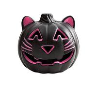 Halloween LED Pumpkin Lights, Battery Operated Orange Jack-O-Lantern Light for Halloween Decor, Flameless Candles for Pumpkin Decoration (Black Cat Lights Pumpkin, 24cm*21cm)