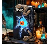 Halloween LED Spellbook Light Glowing Eyeball Resin Spells Book Ornament | Glowing Eyeball Spellbook Halloween Light with Batteries Included for Gothic Mantel Tabletop Display