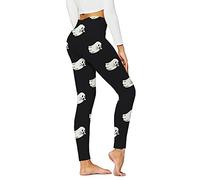 Halloween Leggings for Women - Costume Workout Running Skeleton Tights, Funny Pants With Pumpkin Ghost Bat Print, High Waisted Yoga Sport Stretch Leggings for Ladies