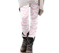 Halloween Leggings for Women Funny Bat Printed Soft High Waisted Tights Stretch Pant Yoga Sport Workout Running Cosplay Leggings Ladies Festival Halloween Costumes (A01-Pink, XL)