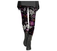 Halloween Leggings for Women Stretch High Waist Tummy Control Ghost Pumpkin Tights Stretchy Buttery Soft Workout Compression Pants (Black,3XL)