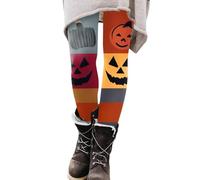 Halloween Leggings for Womens Bat Spider Print Tights Elasticated Waistband Costume Legging Workout Running Sport Smooth Printed Stretchy Ladies Yoga Comfort Pant High Waist Gym Activities Grey