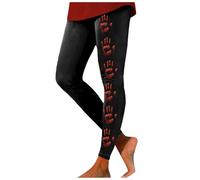 Halloween Leggings Women Pants, Running Workout Trousers Plus Size Print Walking High Waisted Colourful Soft Tights Activewear Yoga Sports 80s