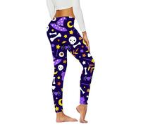 Halloween Leggings Women's Shape, Funny Skull Print Yoga Trousers, Women's Butt Push Up, Fashion Yoga Sports Trousers, Elastic Leggings, Training, Everyday Gym, Miracle Trousers for Halloween, Fancy