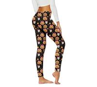 Halloween Leggings Women's Shape, Funny Skull Print Yoga Trousers, Women's Butt Push Up, Fashion Yoga Sports Trousers, Elastic Leggings, Training, Everyday Gym, Miracle Trousers for Halloween, Fancy