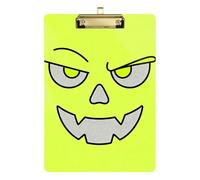 Halloween Lemon Green Face A4 clipboard Clamps Hard Board for First Year Teacher Must Haves Size 9 x 12