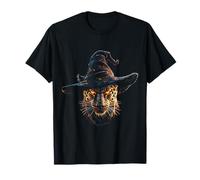 Halloween Leopard Face Witch Portrait Animal Halloween T-Shirt