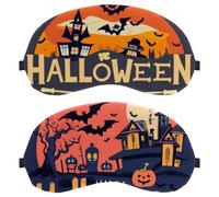 Halloween Letters 2-Pack Light-Blocking Soft Breathable Eye Masks with Eye Patches and Sleep Masks