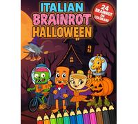Halloween: Libro da Colorare per Bambini Formato MAXI - ITALIAN BRAINROT: Creativo con Disegni Grandi e Semplici dei personaggi Italian Brainrot Stile Horror