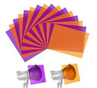 Halloween Light Gels, 16PCS Gel Lighting Filter Colored Overlays Correction, Gel Filter Transparent Color Film Plastic Sheets for Led Light Outdoor Landscape, 11.7 by 8.3 Inches
