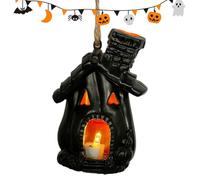 Halloween Light, Haunted House Decor, Gothic Pumpkin Lamp, Spooky Lighting, Decorative Holiday Accent, Party Illumination 3.15x2.56x4.33 Inches for Home Interior, Bedroom Hallway Setup, Lawn Display