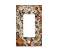 Halloween Light Switch Cover Plate/Outlet, Festive Autumn Spiders Pumpkins Halloween Orange Toggle Light Switch Cover for Home Living Room New Apartment Decor