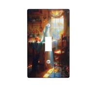 Halloween Light Switch Cover Plates/Outlet Covers, Autumn Pumpkin Ghost for Holiday Decor, Glossy Wall Plates,Kitchen Standard Size Single Toggle