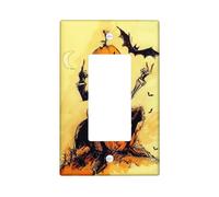 Halloween Light Switch Cover Plates/Outlet Covers, Orange Pumpkin for Wall Accents, Decorative Wall Plates, Standard Size Single Rocker