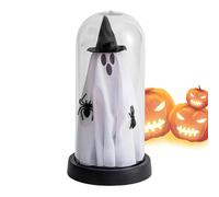 Halloween Light Up Ghost - 8.2x4.3in Scary Table Decor, Glass Bell Ornament, Strange Holiday Accessory | Illuminated Horror Decoration for Home Accents