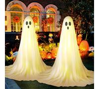 Halloween Light Up Ghost Kit, 2PC 5FT Large Halloween Decorations Ghosts of Halloweens Decor Light Garden Indoor Outdoor, 140cm Spooky Outside Halloweens Lights Ghost Decorations Outdoor