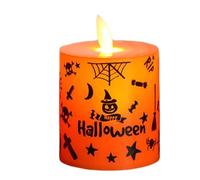 Halloween Lighted Candle, Electronic Candlelight - Flickering Flame Indoor with LED Halloween Lights | LED Electronic Battery Operated Indoor