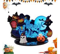 Halloween Lighted Table Decor Spooky Lighted Ghost Pumpkin Signs