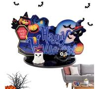 Halloween Lighted Table Decor Spooky Lighted Ghost Pumpkin Signs