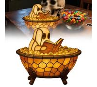 Halloween Lights,Ghost Bubble Bath Lamp,Halloween Decorations Halloweens Ghost Night Light,Cute LED Lamp for Bathroom Decor,Color-Changing Mood Light,Ghost-Themed Accent Halloweens Light (Orange-a)