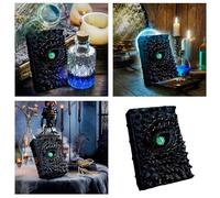 Halloween Lights Unique Eye Sculpture Eye Catching Delicate Resin Creepy Strange Halloween Statue Book Craft Tabletop Decoration Decoration Dead Gothic Ghost(Black, 10. 5x2. 5x15. 5cm)