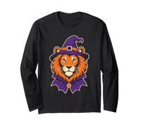 Halloween Lion Witch Hat Vampire Cape Costume Funny Long Sleeve T-Shirt