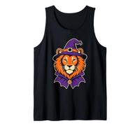 Halloween Lion Witch Hat Vampire Cape Costume Funny Tank Top