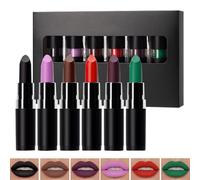 Halloween Lipstick Set, Long-Lasting Dark Black Lip Color Makeup Kit, Bold Waterproof Lipsticks for Travel, Carnival, Masquerade Ball, Music Festival, and Costume Parties