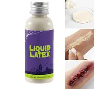 Halloween Liquid Latex, 50ml Liquid Face Paint Latex, Halloween Zombie Makeup Supplies, Fake Scars Cosplay Adhesive for Artists Photography Props Body Painters Theater Performers