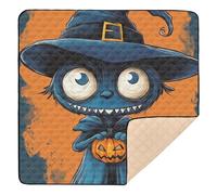Halloween Little Monster Cute Foldable Baby Gym & Activity Mat for Indoor Outdoor Lightweight Infant Play Mat for Baby Toddler Infant, 50'' x 50''