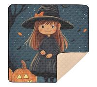 Halloween Little Witch Soft Thick Baby Activity Play Mat for Indoor Outdoor Cozy Breathable Baby Crawling Mat for Babies Infants Toddlers, 50'' x 50''