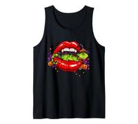 Halloween Lizard Vampire Lips Witch Hat Spooky Art Tank Top