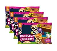 Halloween Lollipops & Candy Rings 15pk x Pack Of 4 - Delicious, Flavoured Hard Candy - Give Your Trick Or Treaters A Scare They'll Never Forget