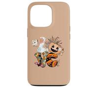 Halloween Love Retro Groovy Pumpkin Ghost Graphic Case for iPhone 13 Pro