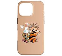 Halloween Love Retro Groovy Pumpkin Ghost Graphic Case for iPhone 16 Pro