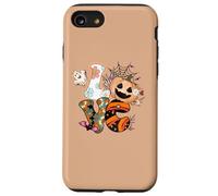 Halloween Love Retro Groovy Pumpkin Ghost Graphic Case for iPhone SE (2020) / 7/8